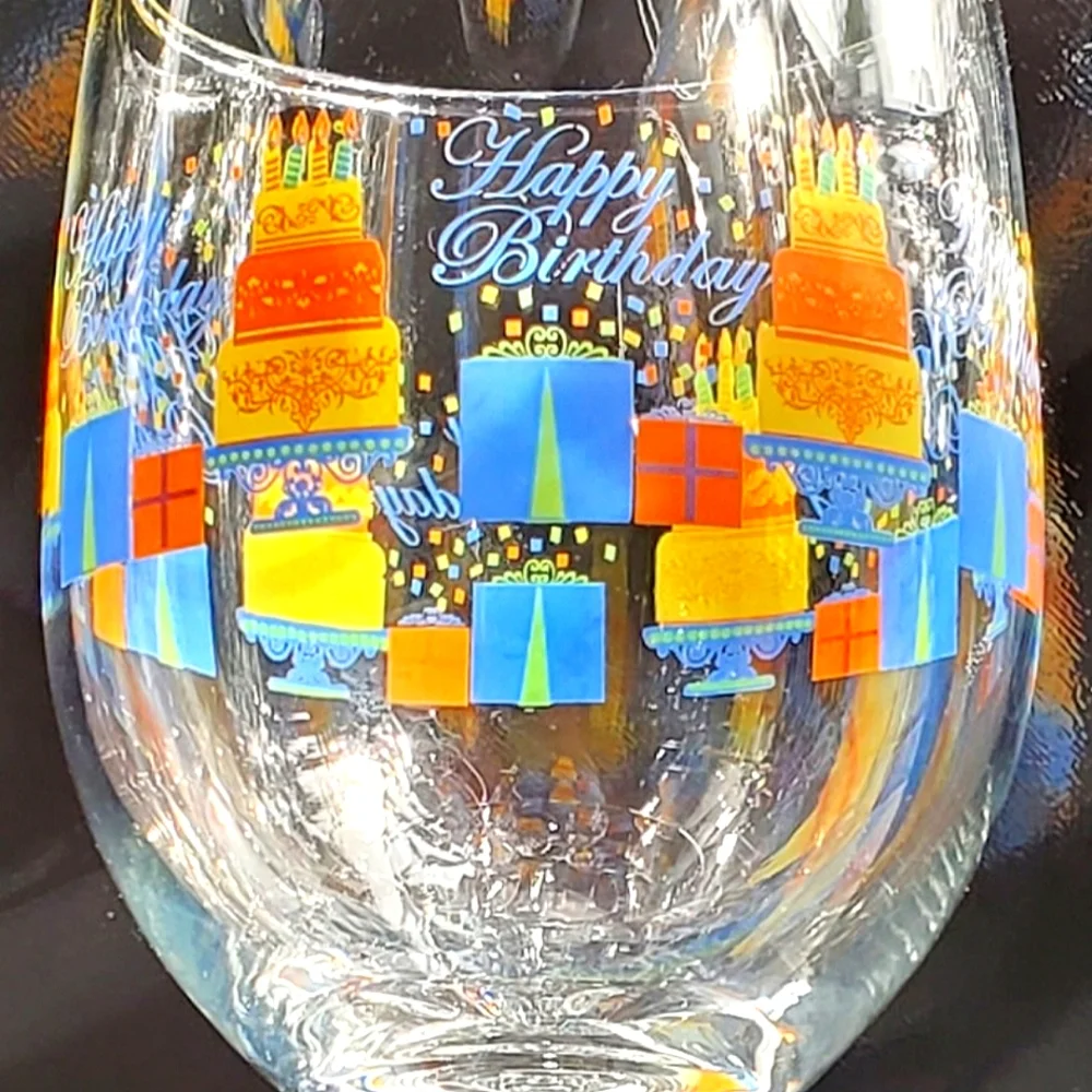 π₯³ (9) HAPPY BIRTHDAY π π₯³ π π π All Purpose Wineπ· Glasses Libbey - Picture 5 of 5